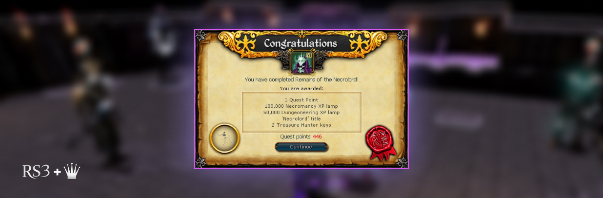 rs3 remains of the necrolord reward certificate, rs2 remains of the necrolord