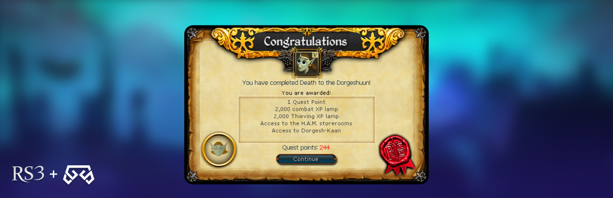 death to the dorgeshuun rs3 rewards