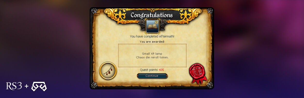 aftermath rs3, rewards